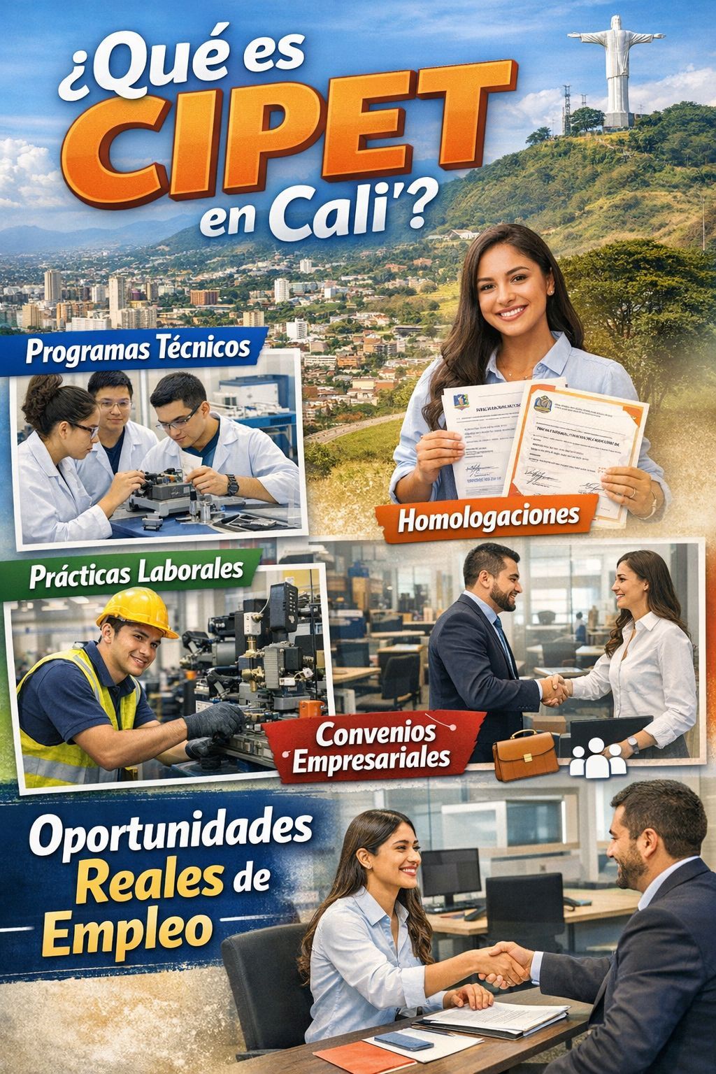 ¿Qué es CIPET en Cali? Programas técnicos, homologaciones, prácticas, convenios y oportunidades reales de empleo