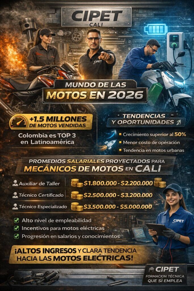 https://www.cipet.edu.co/mecanica-motos/ Salarios promedio de técnicos en mecánica de motos de cipet cali